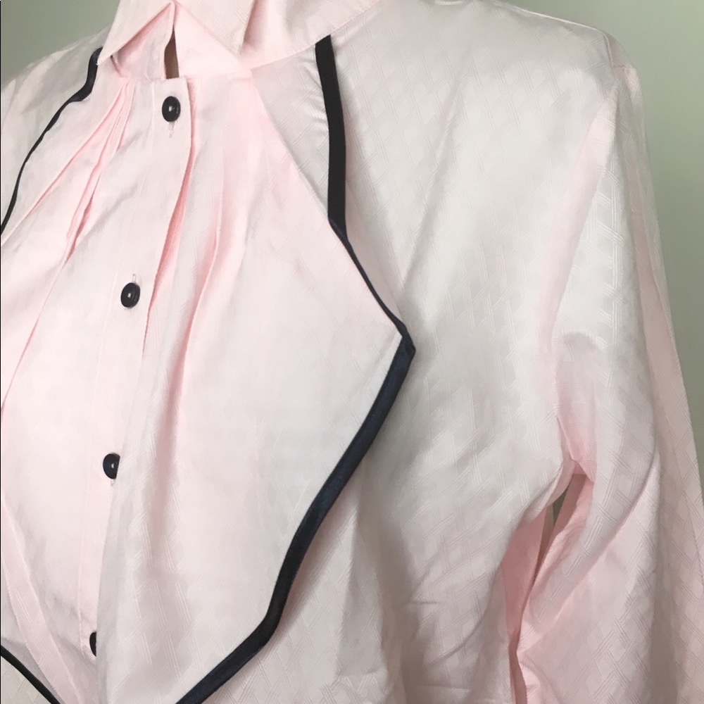 Frilly Button Front Pink Ruffle Blouse - Picture 4 of 8